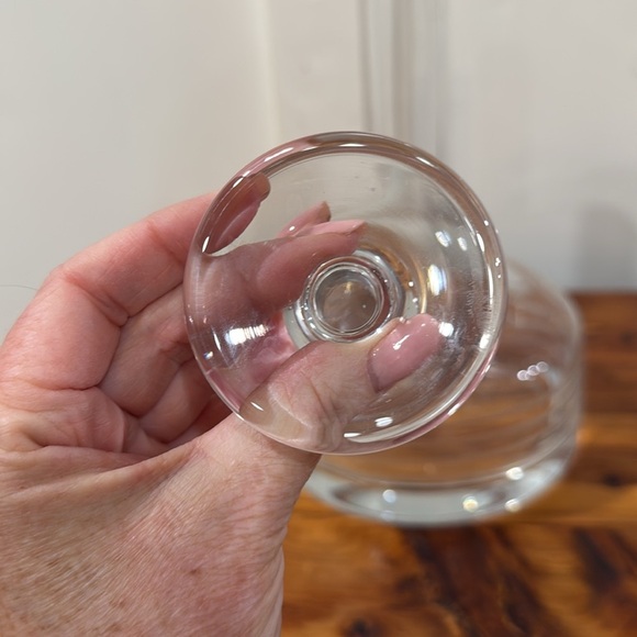 Krosno Poland MCM Crystal Decanter w/ 5 Matching Striped Low Ball Glasses - Picture 8 of 11